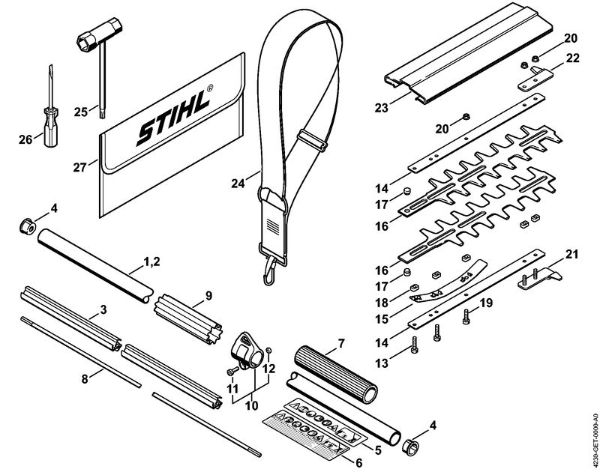 Drive tube assembly, Blade FH 75 FH 75 brand Stihl