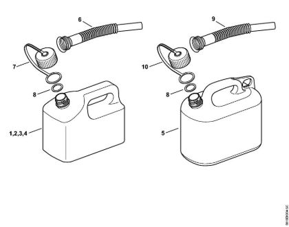 BidÃµes de gasolina Bidão de gasolina 5 l, transparente BidÃµes de gasolina da marca Stihl