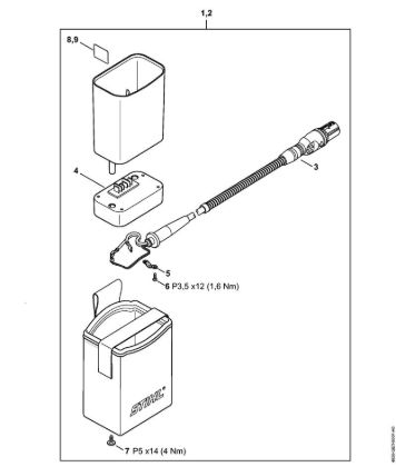 Cintos para baterias Bolsa para AP com cabo de conexão Linha de conexão da marca Stihl
