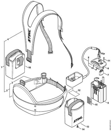Cintos para baterias Cinto para transportar baterias (recarregáveis) Cinto para transportar baterias (recarregáveis) da marca Stihl