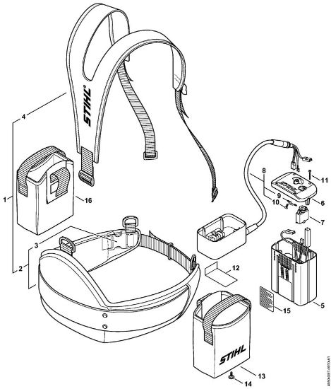 Cintos para baterias Cinto para transportar baterias (recarregáveis) Cinto para transportar baterias (recarregáveis) da marca Stihl