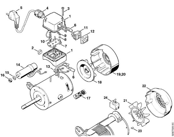 USG USG Motor eléctrico 230 V/50 Hz da marca Stihl