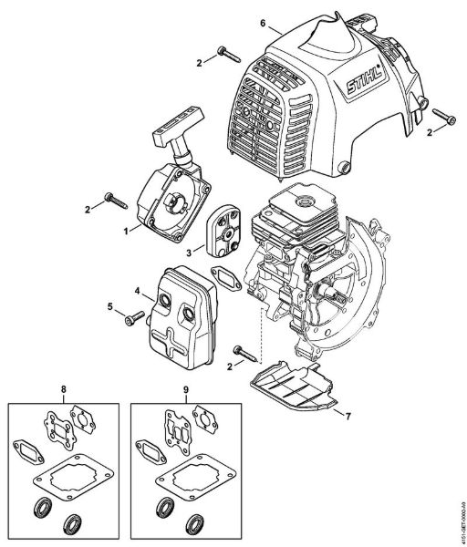 Aparelhos de injecção (SG) SG 230 Dispositivo de arranque, Silenciador da marca Stihl