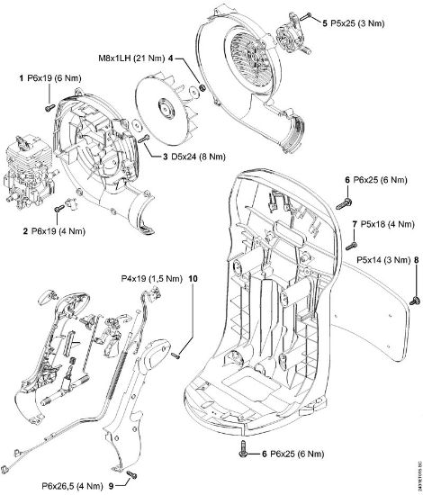 Pulverizadores (SR) SR 200 Binários de aperto da marca Stihl