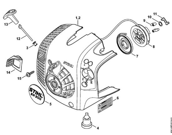 Pulverizadores (SR) SR 200 Dispositivo de arranque da marca Stihl