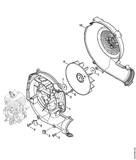 Pulverizadores (SR) SR 200-D Caixa do ventilador, Roda do ventilador da marca Stihl