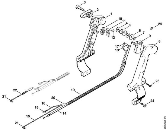 Pulverizadores (SR) SR 320 Cabo de manejo da marca Stihl
