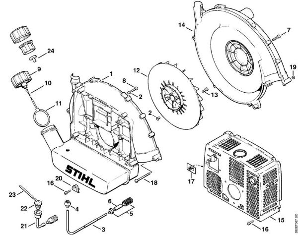 Pulverizadores (SR) SR 320 Caixa do ventilador da marca Stihl