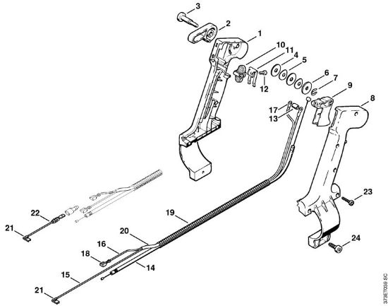 Pulverizadores (SR) SR 340 Cabo de manejo (46.2001) da marca Stihl