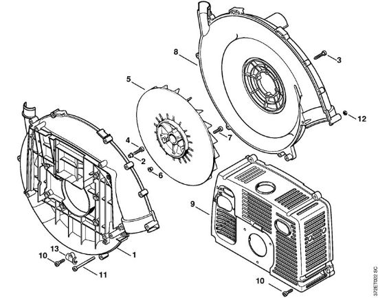 Pulverizadores (SR) SR 340 Caixa do ventilador da marca Stihl