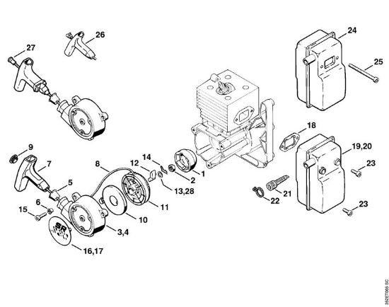 Pulverizadores (SR) SR 400 Dispositivo de arranque, Silenciador da marca Stihl