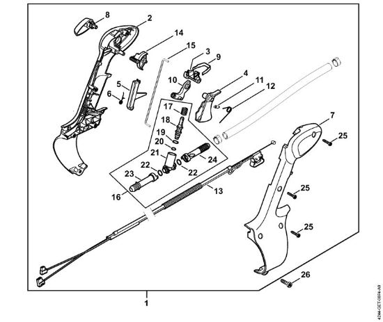 Pulverizadores (SR) SR 430 Cabo de manejo da marca Stihl