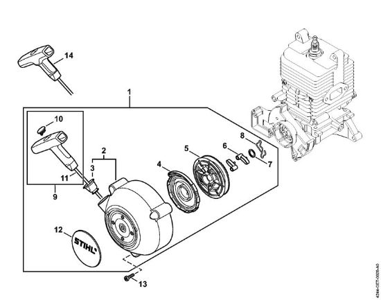 Pulverizadores (SR) SR 430 Dispositivo de arranque da marca Stihl