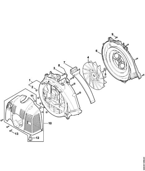 Pulverizadores (SR) SR 450 Caixa do ventilador, Cobertura da marca Stihl