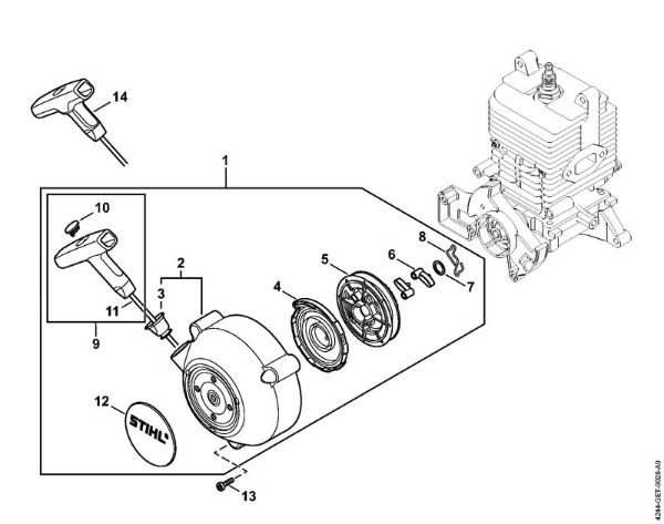 Pulverizadores (SR) SR 450 Dispositivo de arranque da marca Stihl