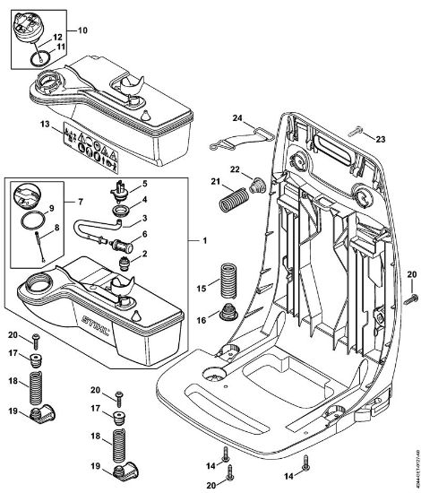 Pulverizadores (SR) SR 450 Tanque de combustível, Sistema anti-vibratório da marca Stihl