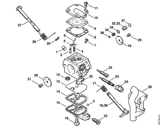 Aparelhos especiais (PC, SP, MC) MC 200 Carburador C1Q-S96 (41.2006), (19.2008) da marca Stihl