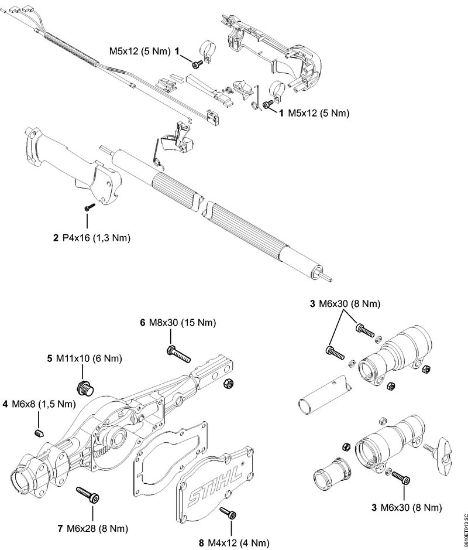 Aparelhos especiais (PC, SP, MC) PC 70 Binários de aperto da marca Stihl