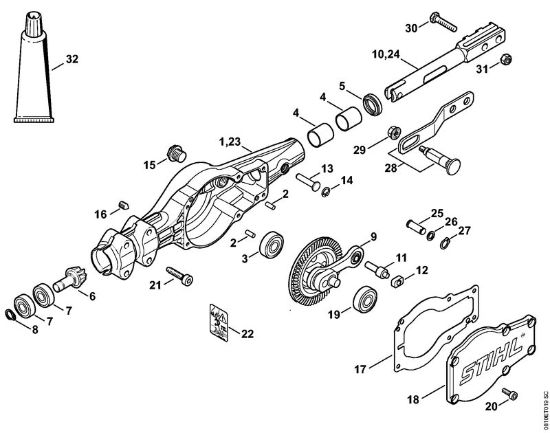 Aparelhos especiais (PC, SP, MC) PC 70 Engrenagem da marca Stihl