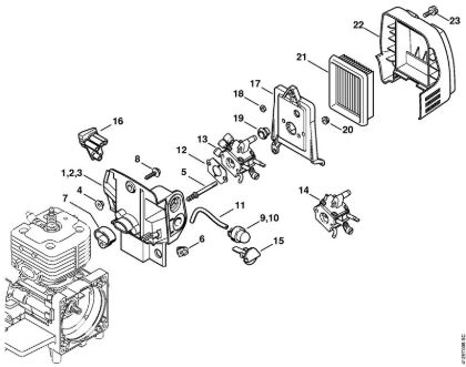 Aparelhos especiais (PC, SP, MC) SP 400 Caixa do carburador, Filtro de ar da marca Stihl