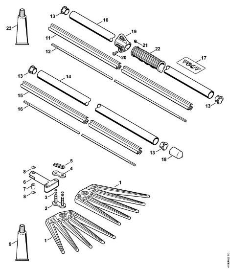 Aparelhos especiais (PC, SP, MC) SP 81 Ancinho, Haste da marca Stihl