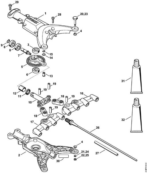 Aparelhos especiais (PC, SP, MC) SP 90 Engrenagem, Ancinho da marca Stihl