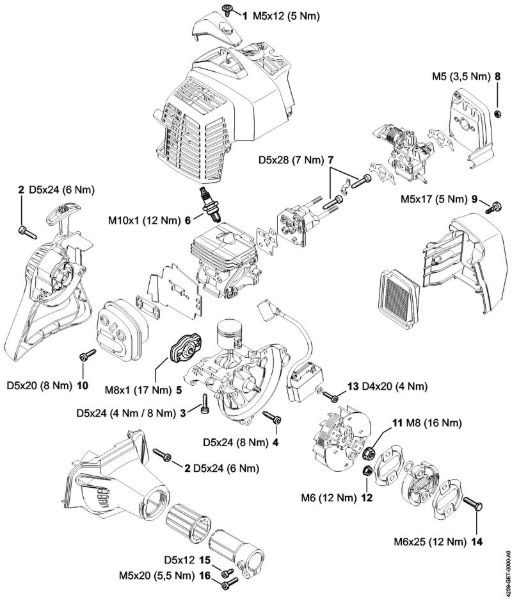 Aparelhos especiais (PC, SP, MC) SP 92 C-E Binários de aperto da marca Stihl