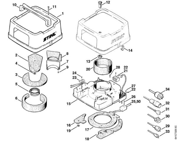 Aspiradores (SE) SE 200 Cobertura, Cárter do motor da marca Stihl