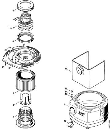 Aspiradores (SE) SE 60 E Motor eléctrico, Filtro, Recipiente da marca Stihl