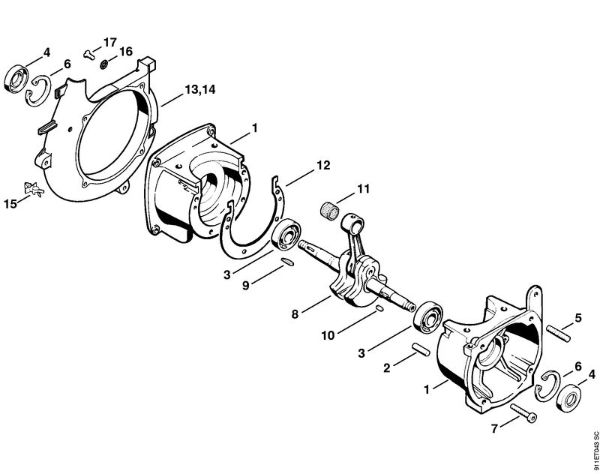 P 835, P 840 P 840 Caixa da cambota da marca Stihl