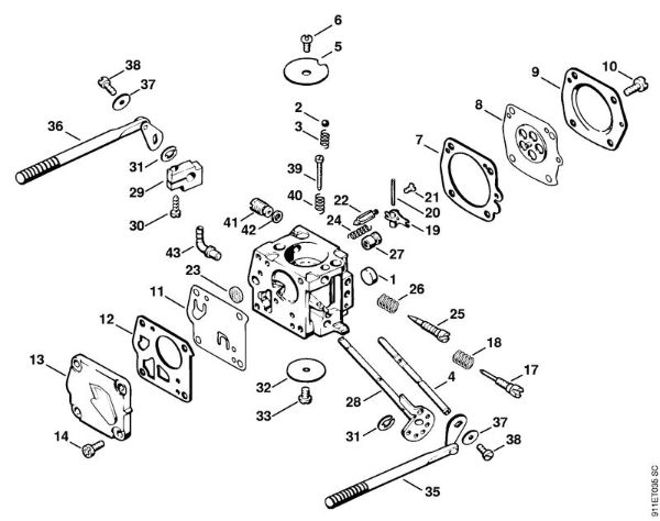 P 835, P 840 P 840 Carburador HS-268   3 40 674 740 da marca Stihl