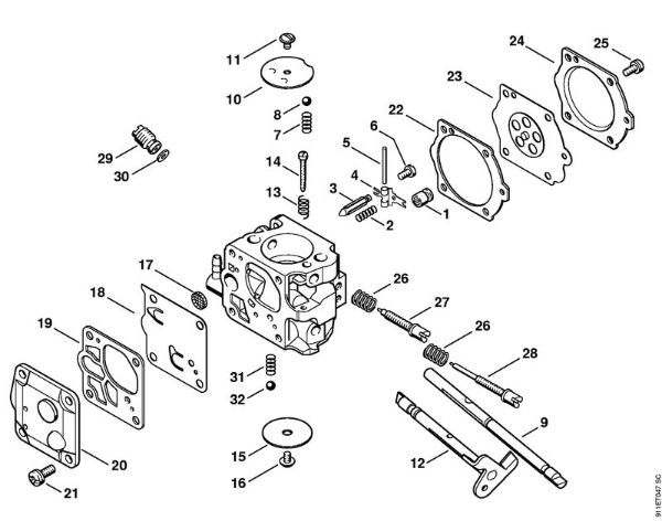 P 835, P 840 P 840 Carburador WJ-113 da marca Stihl