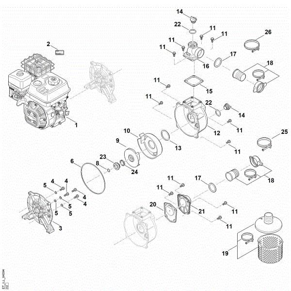 Imagem de B - Motor, bomba WP 300.0