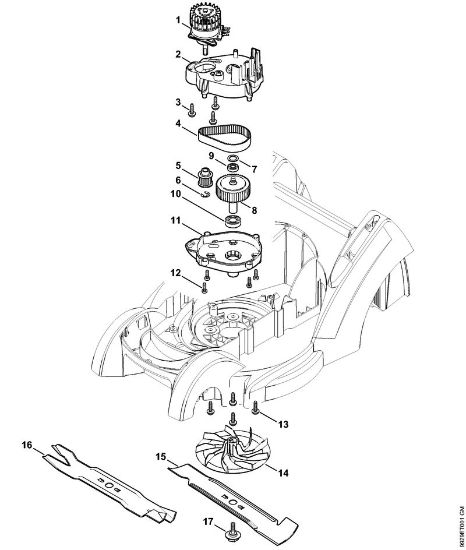 Corta-relvas a bateria (RMA) RMA 370 Motor eléctrico, Lamina da marca Stihl