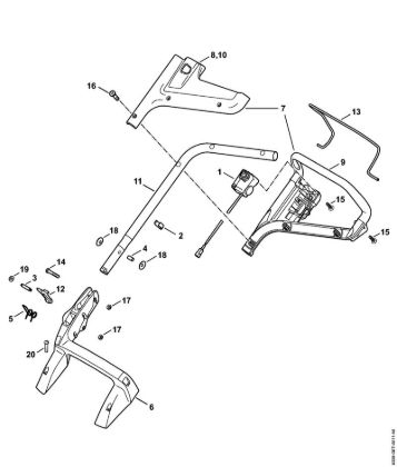 Corta-relvas a bateria (RMA) RMA 410 C Guiador da marca Stihl