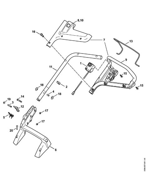 Corta-relvas a bateria (RMA) RMA 410 C Guiador da marca Stihl