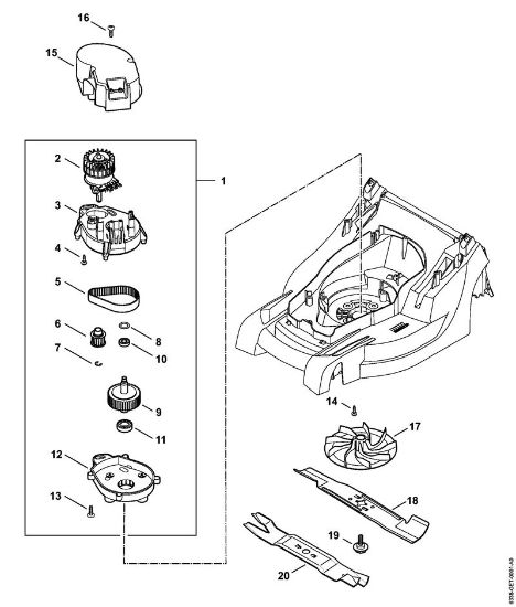 Corta-relvas a bateria (RMA) RMA 410 C Motor eléctrico, Lamina da marca Stihl