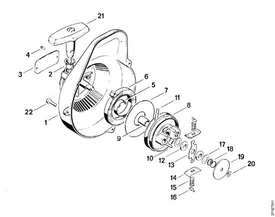 Cortadores de ferro e pedra (TS) TS 08 S Dispositivo de arranque   8 959 330 da marca Stihl