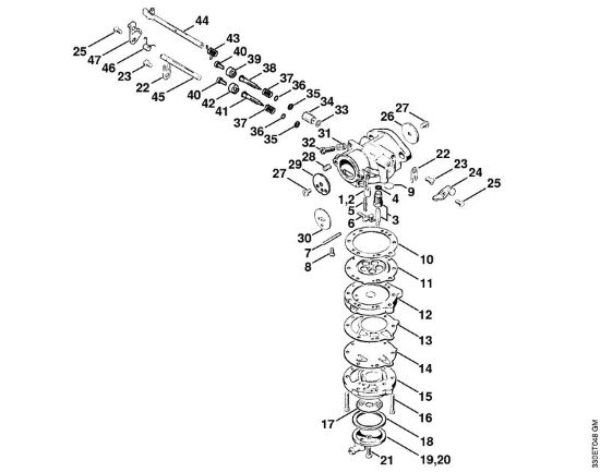 Cortadores de ferro e pedra (TS) TS 350 Carburador HL-371 da marca Stihl
