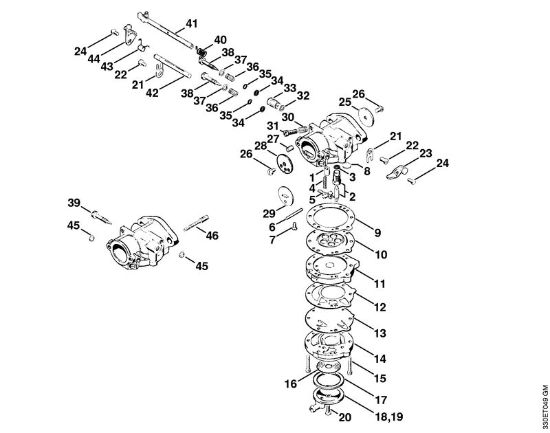 Cortadores de ferro e pedra (TS) TS 350 Carburador HL-372 da marca Stihl