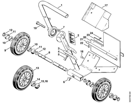 Cortadores de ferro e pedra (TS) TS 350 Carro de guia, Anexo deflector de sujidade da marca Stihl