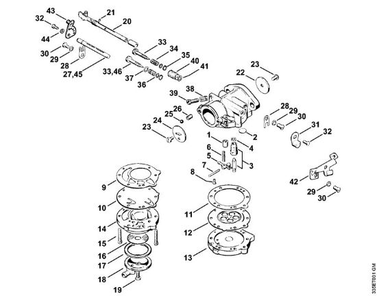 Cortadores de ferro e pedra (TS) TS 350 AVE Carburador HL-327 da marca Stihl