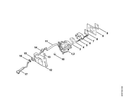 Cortadores de ferro e pedra (TS) TS 350 AVE Carburador, Adaptador da marca Stihl