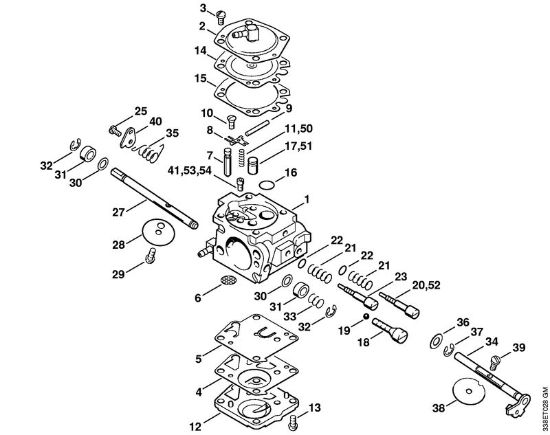 Cortadores de ferro e pedra (TS) TS 400 Carburador HS-274 (24.2003) da marca Stihl