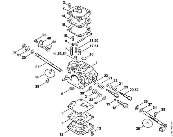 Cortadores de ferro e pedra (TS) TS 400 Carburador HS-274 (24.2003) da marca Stihl