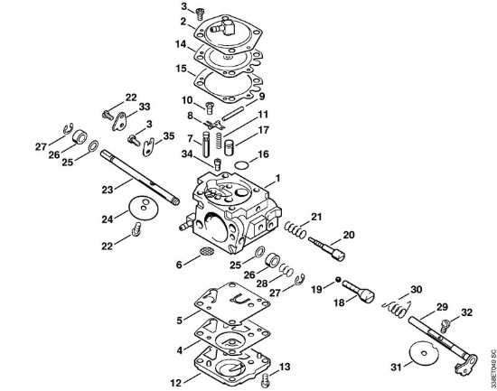 Cortadores de ferro e pedra (TS) TS 400 Carburador WJ-108 da marca Stihl