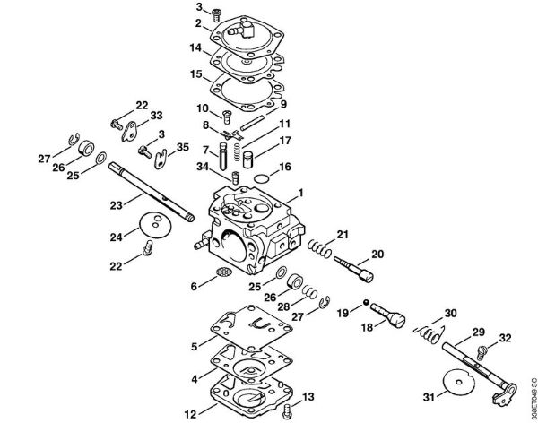 Cortadores de ferro e pedra (TS) TS 400 Carburador WJ-108 da marca Stihl