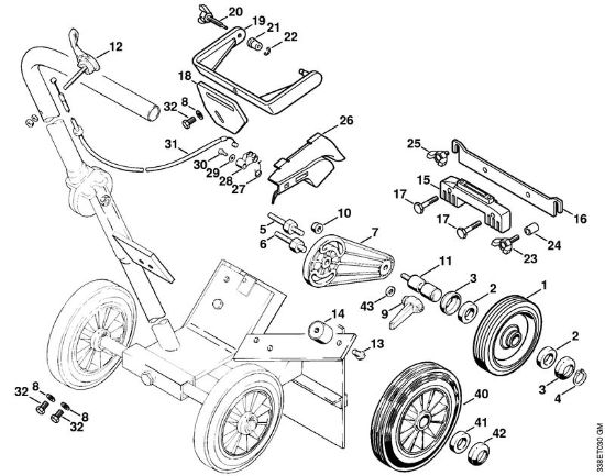 Cortadores de ferro e pedra (TS) TS 400 Jogo de anexo carrinho da marca Stihl