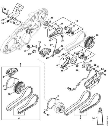 Cortadores de ferro e pedra (TS) TS 440-A Dispositivo de travagem da marca Stihl