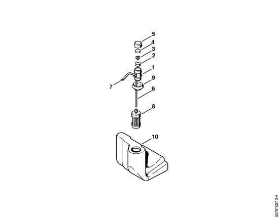 Cortadores de ferro e pedra (TS) TS 460 Ventilação do tanque   1 44 493 244 (47.1999) da marca Stihl